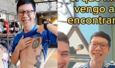 Historia viral: cordobés viviendo en China encontró a un fanático de la Selección Argentina