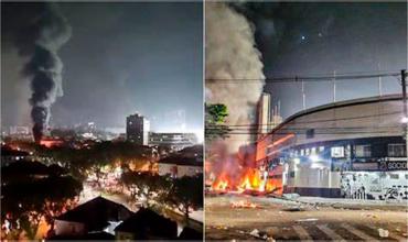 Arde San Pablo tras el descenso del Santos: incendios y destrozos en las calles