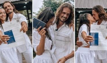 Se casaron Christian Sancho y Celeste Muriega y llegaron tarde a su boda