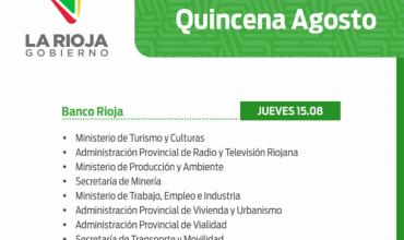 Cronograma de pago de la Quincena para empleados estatales