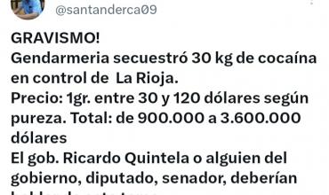 Carlos Santander en Fénix: "El valor de un gramo de cocaína equivale entre 30 a 120 dólares"