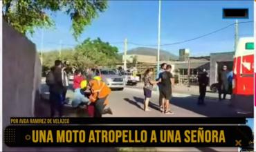 Una mujer de 70 años resultó herida tras ser embestida por una moto
