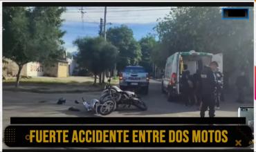 Choque entre motos en barrio Santa Justina: un herido con quemaduras y golpes