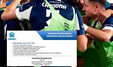 Multa ejemplar a Talleres: CONMEBOL sanciona con 100 mil dólares por actos racistas ante São Paulo