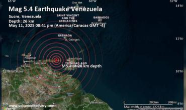 Venezuela: Un terremoto de magnitud 4,9 se registró frente a las costas del país