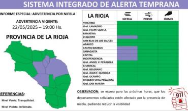 Nuevo alerta por niebla para la Capital y otros cuatro departamentos