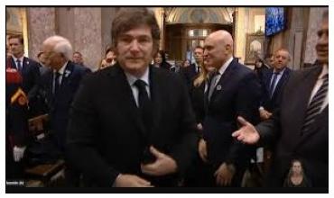 Tensa llegada de Milei al tedeum: El presidente  evitó saludar a Jorge Macri y a Villarruel 