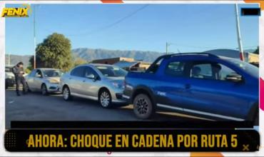 Choque en cadena en Ruta 5: “El camión frenó y yo también freno, y me chocan de atrás”