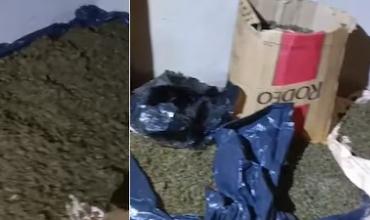 Incautan más de 42 kg de cogollos de marihuana en una casa deshabitada