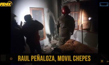 “Fue un cortocircuito en la estufa”, explicó el dueño de la vivienda incendiada en Chepes