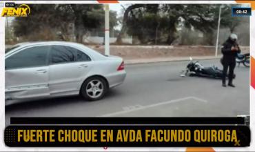 Accidente vial en avenida Facundo Quiroga: un motociclista resultó lesionado
