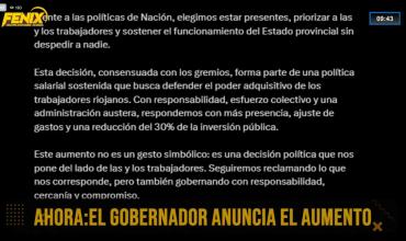 Ricardo Quintela anunció una mejora salarial del 16% y una suma fija de $80.000
