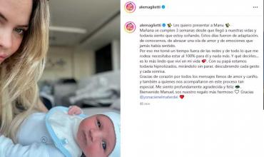 Alejandra Maglietti presentó a su hijo Manuel con emotivas imágenes en redes sociales