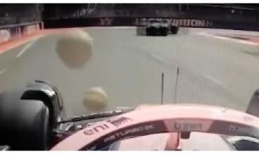 El insólito momento que vivió Franco Colapinto en la FP3 de Bakú: su auto fue golpeado por una fruta