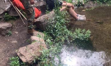  Rescatan a hombre con varias  lesiones en la Cascada Saurral