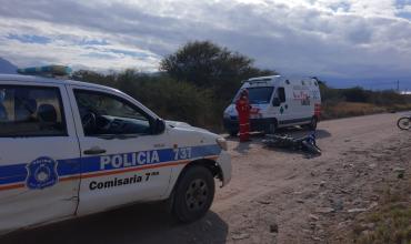 Joven pierde el control del rodado cayendo a la cinta asfáltica 