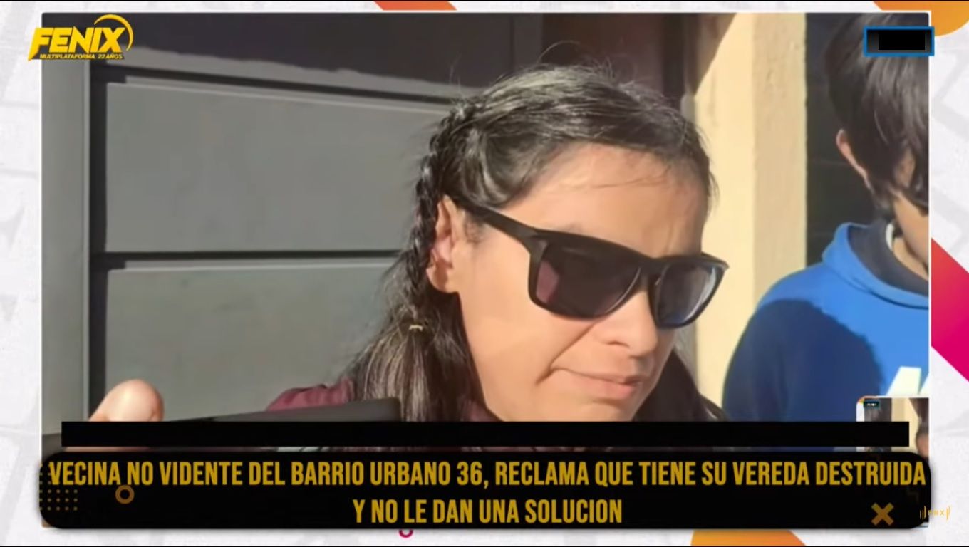 Vecina reclama por veredas en mal estado y falta de iluminación