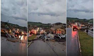 Violento temporal en Misiones: hay autos volcados, techos destrozados y caída de árboles por el doble ciclón tropical llegado de Brasil