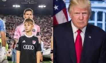 Las fotos de los nietos de Donald Trump con Lionel Messi y los jugadores de Inter Miami en el partido ante Nashville