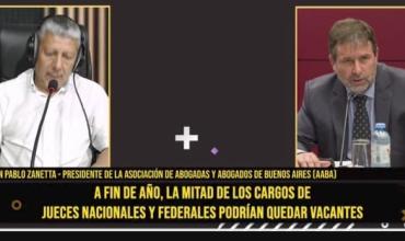 Juan Pablo Zanetta advirtió que la falta de designación de jueces “pone en riesgo el funcionamiento de la justicia en todo el país”