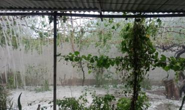 Ulapes: bajo una intensa tormenta de lluvia, viento y granizo