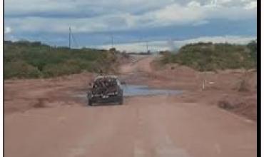 Ruta Nacional N° 150 intransitable por crecidas en la zona de Paganzo