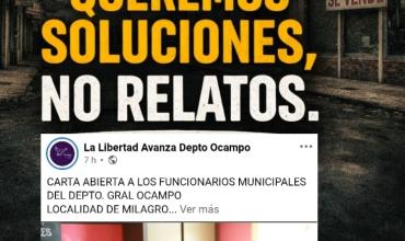 CARTA ABIERTA DIFUNDIDA POR LA LIBERTAD AVANZA DEPARTAMENTO GENERAL OCAMPO.