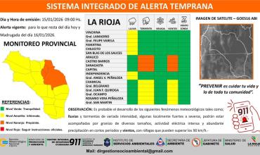 Emiten alerta amarilla y naranja por lluvias, tormentas y viento en La Rioja