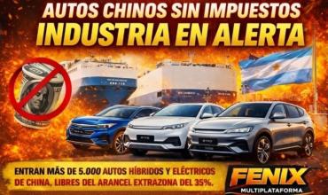 AUTOS CHINOS SIN IMPUESTOS, INDUSTRIA EN ALERTA