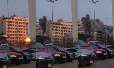 Bombardeos en el Líbano: el momento en el que un edificio en Beirut colapsa luego de un ataque israelí