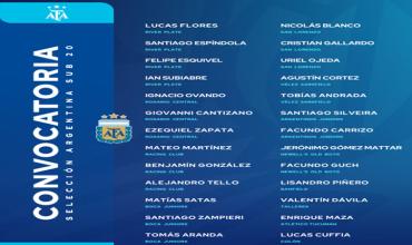 Con 4 de River y 3 de Boca, la lista de convocados para la Selección argentina Sub 20