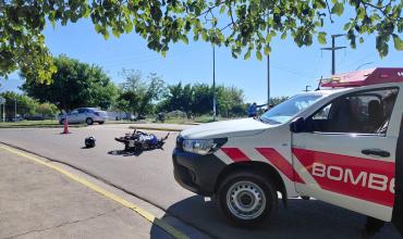 Motociclista perdió el control del rodado y sufrió heridas de consideración