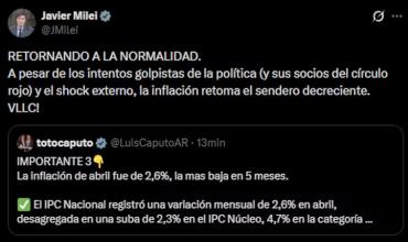 “El único dato que nos va a dejar cómodos es que sea cero”, dijo Milei sobre la inflación