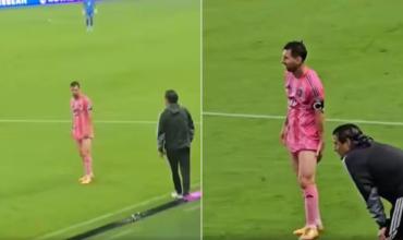 Lo que la TV no mostró: el momento en que Lionel Messi pidió el cambio y se fue al vestuario por una molestia