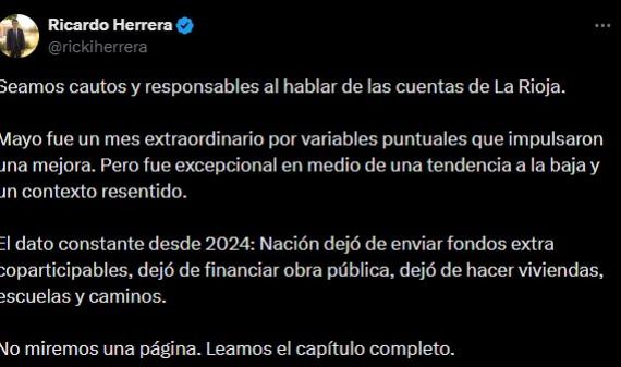 Ricardo Herrera le pidió a Martín Menem analizar con cautela la situación financiera de La Rioja 