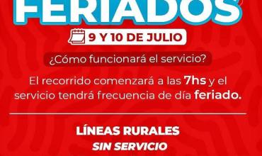 Este jueves y viernes los colectivos urbanos circularán con frecuencia de día feriado