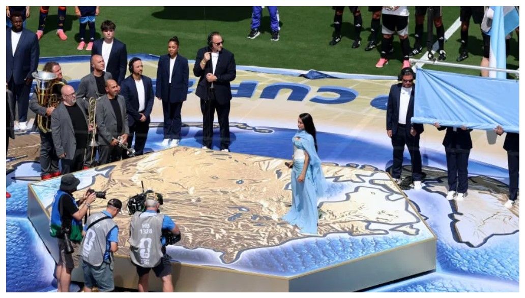 María Becerra cantó el himno de Argentina en final del Mundial 2026 frente a España