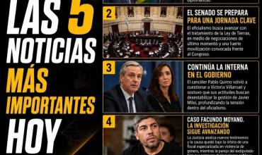 Las 5 noticias mas importantes hoy: