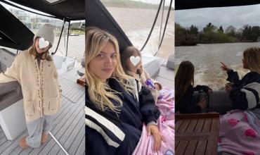 Wanda Nara se refugió en el Delta y apostó a la tranquilidad junto a sus hijas: mates, río y día nublado