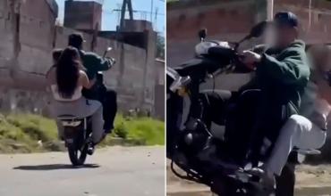 Investigan a una pareja de Catamarca que hizo "willy" en una moto con un bebé en brazos