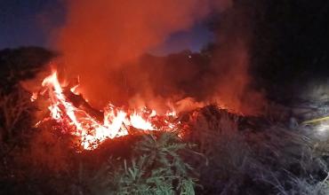 Un incendio de pastizales amenazó varias viviendas sobre avenida Los Cactus