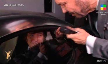 Javier Milei fue a buscar a Fátima Florez al Bailando 2023 pero esquivó las preguntas de Marcelo Tinelli: "Esto no tendría que estar pasando"