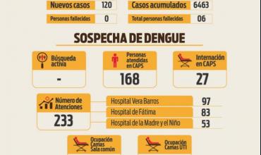 Informe situación sanitaria por dengue: se reportaron 120 casos nuevos