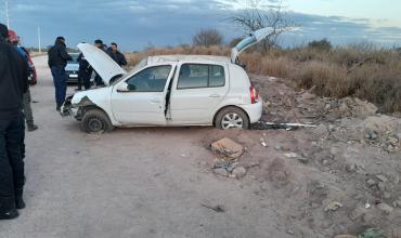 Vuelco en camino al Pinar: un hombre resultó con lesiones leves
