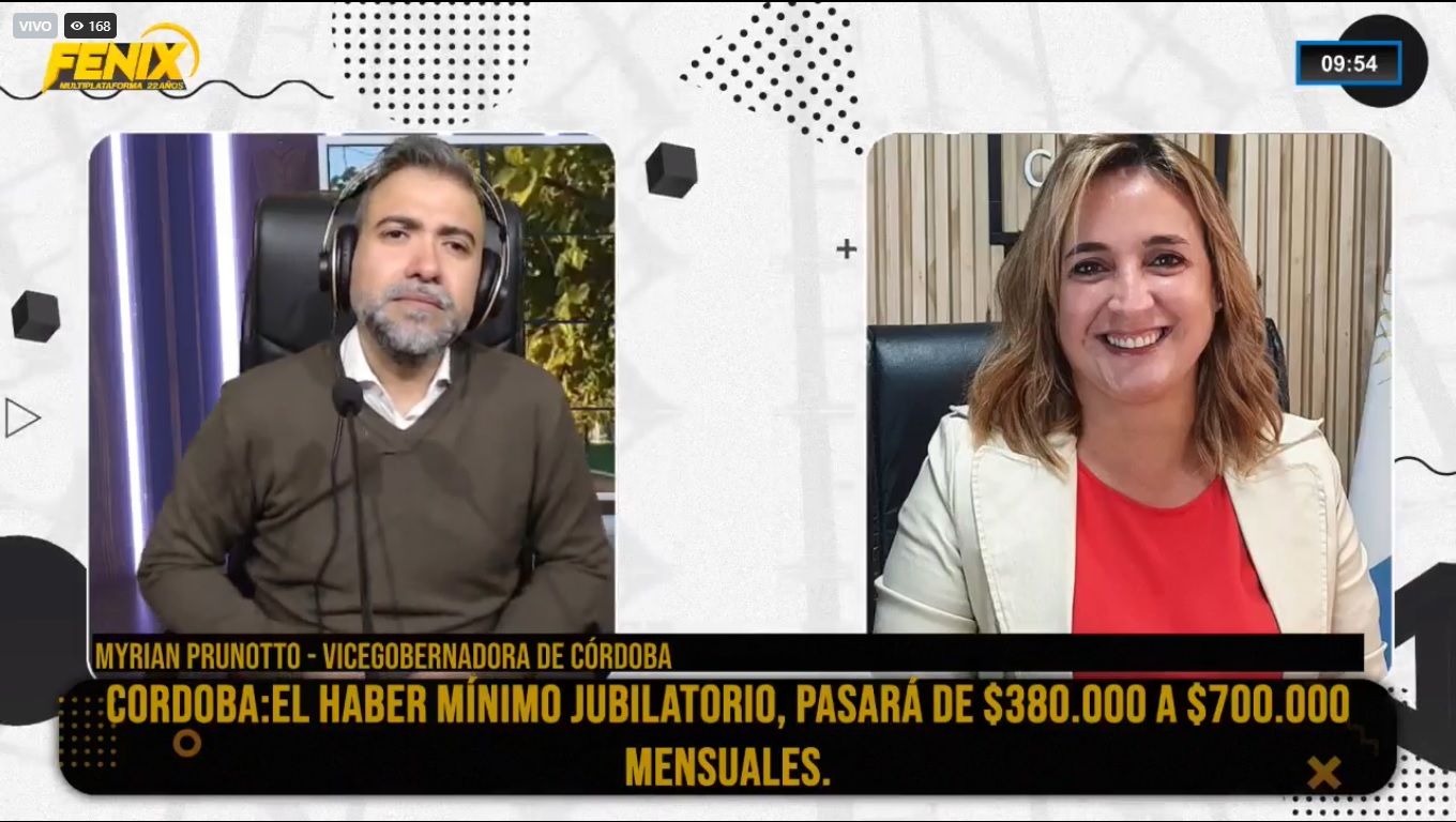 Myrian Prunoto, vicegobernadora de Córdoba: “Cumplimos con la palabra, el aumento a los jubilados no es un desafío a la Nación”
